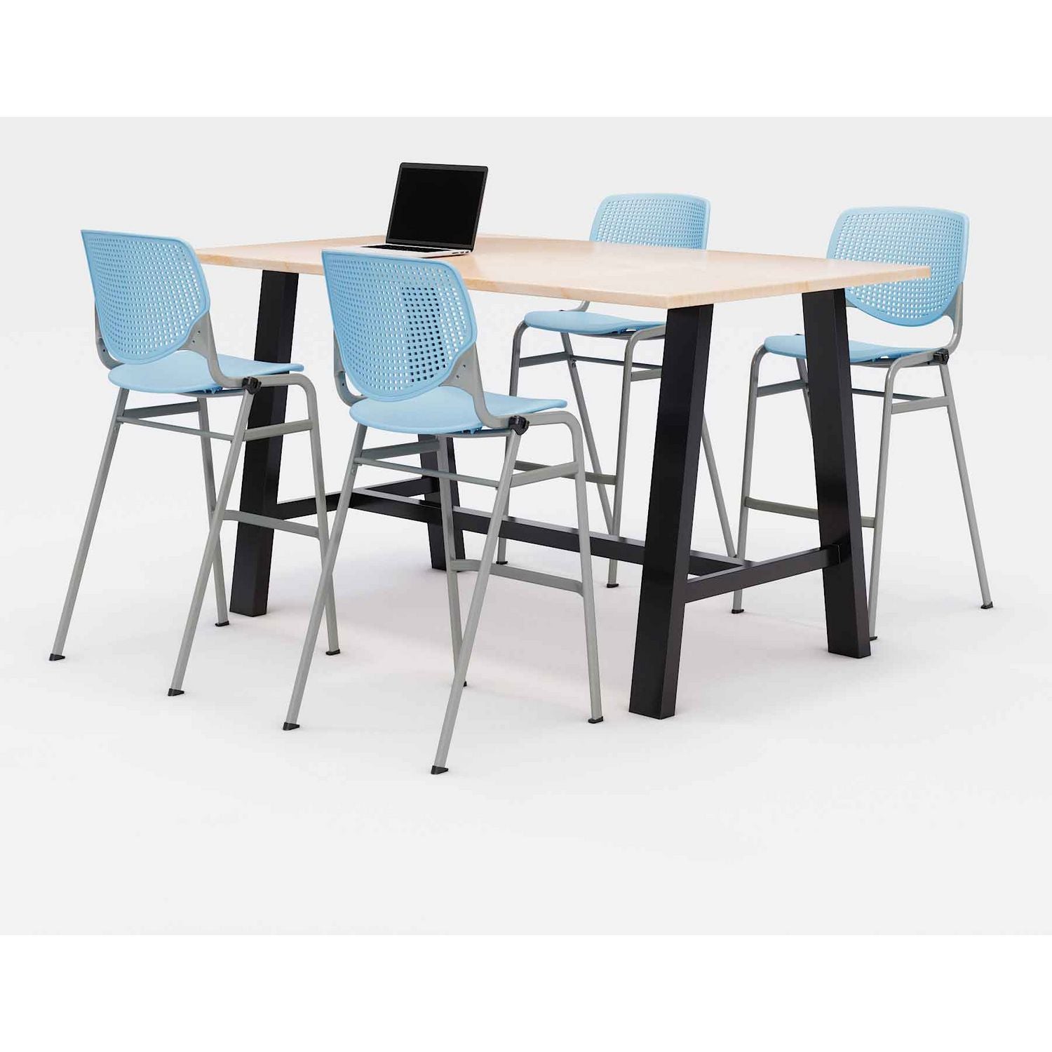 midtown-bistro-dining-table-with-four-sky-blue-kool-barstools-36-x-72-x-41-kensington-maple-ships-in-4-6-business-days_kfi840031900821 - 1