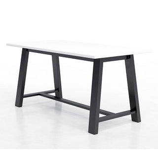 Midtown Dining Table with Four Lime Green Kool Series Chairs, 36 x 72 x 30, Designer White, Ships in 4-6 Business Days