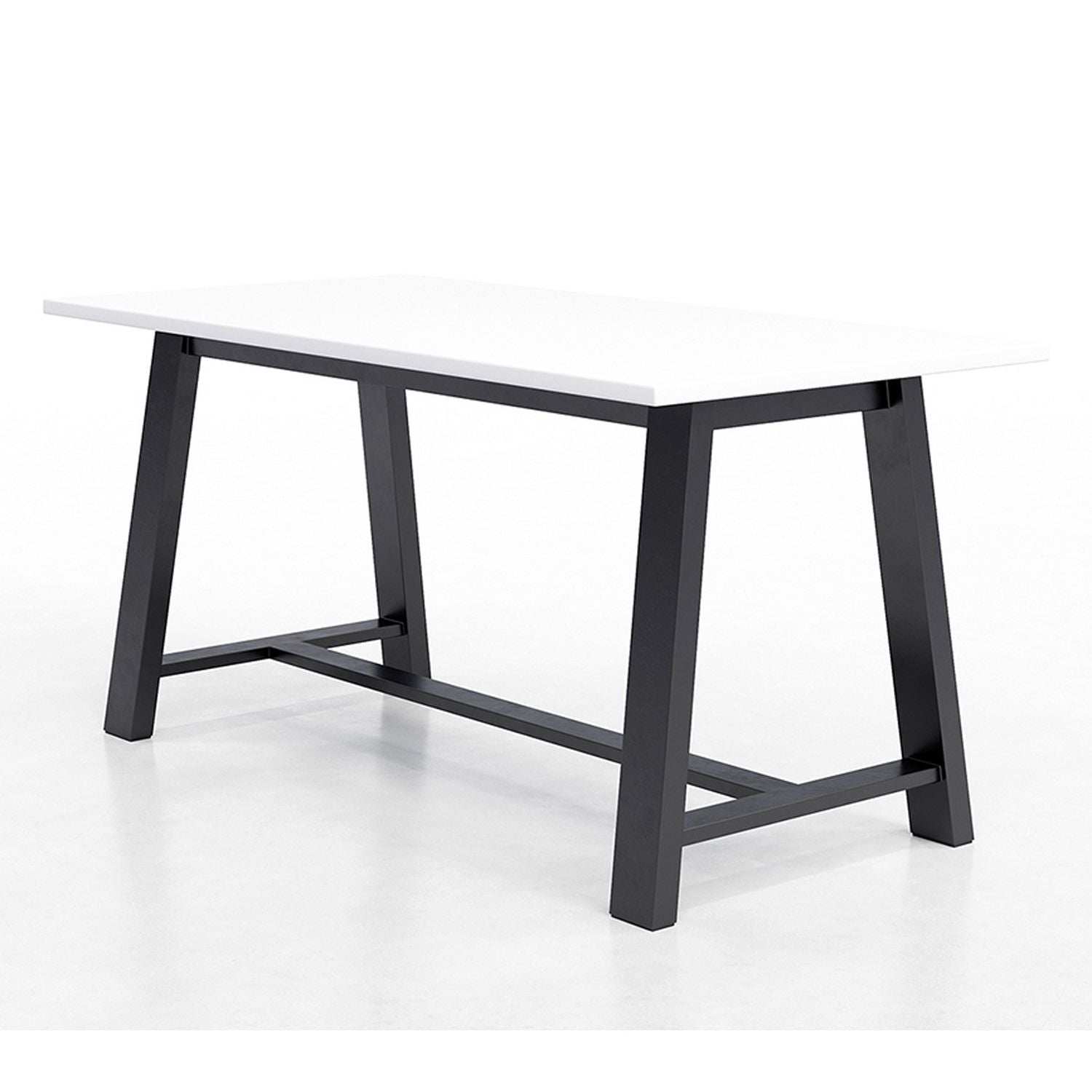 Midtown Bistro Dining Table with Four Yellow Kool Barstools, 36 x 72 x 41, Designer White, Ships in 4-6 Business Days