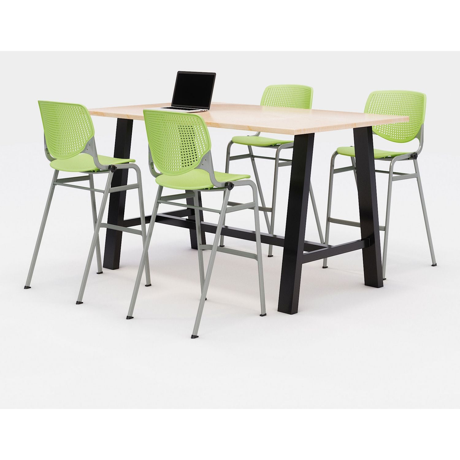 midtown-bistro-dining-table-with-four-lime-green-kool-barstools-36-x-72-x-41-kensington-maple-ships-in-4-6-business-days_kfi840031900791 - 1