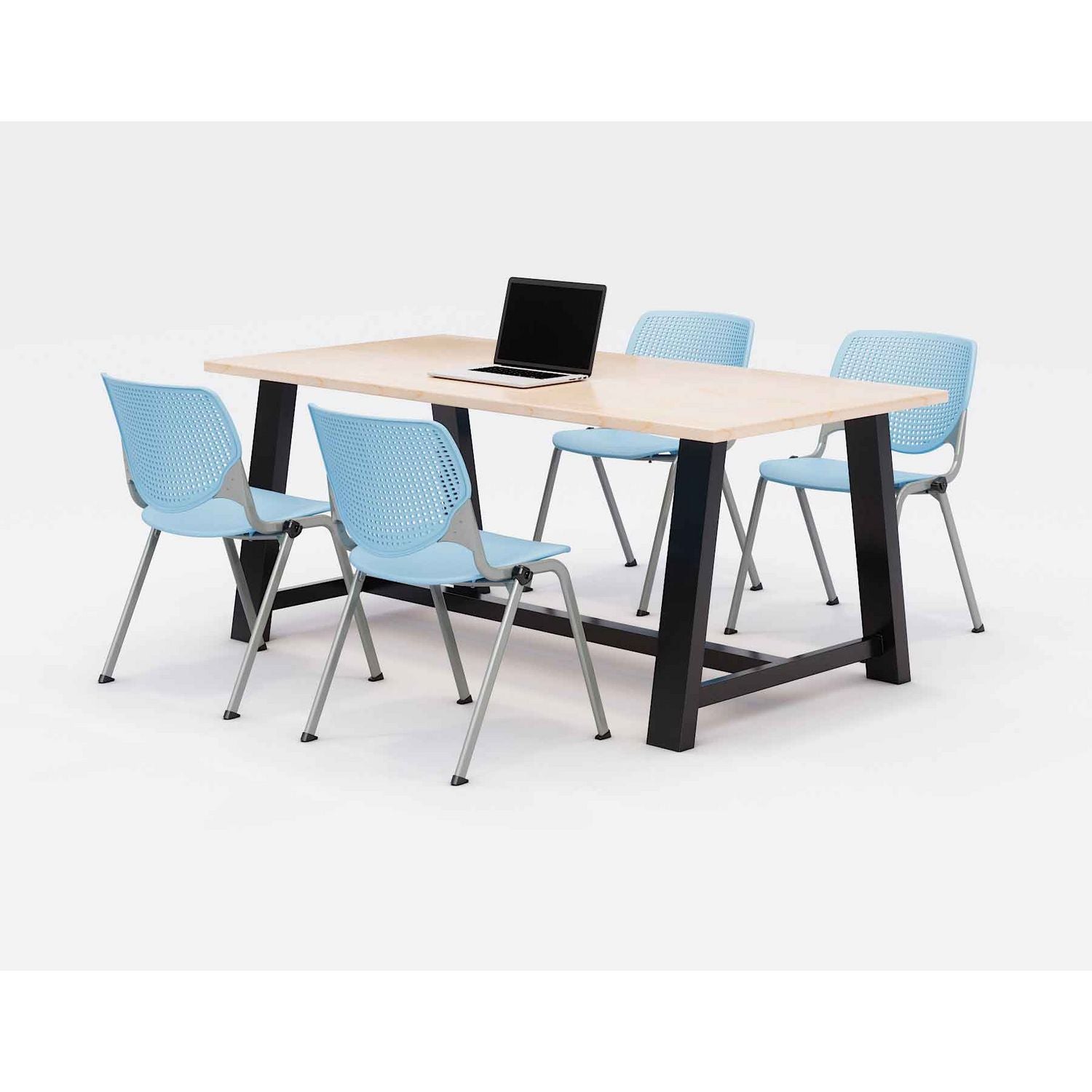 midtown-dining-table-with-four-sky-blue-kool-series-chairs-36-x-72-x-30-kensington-maple-ships-in-4-6-business-days_kfi840031900524 - 1