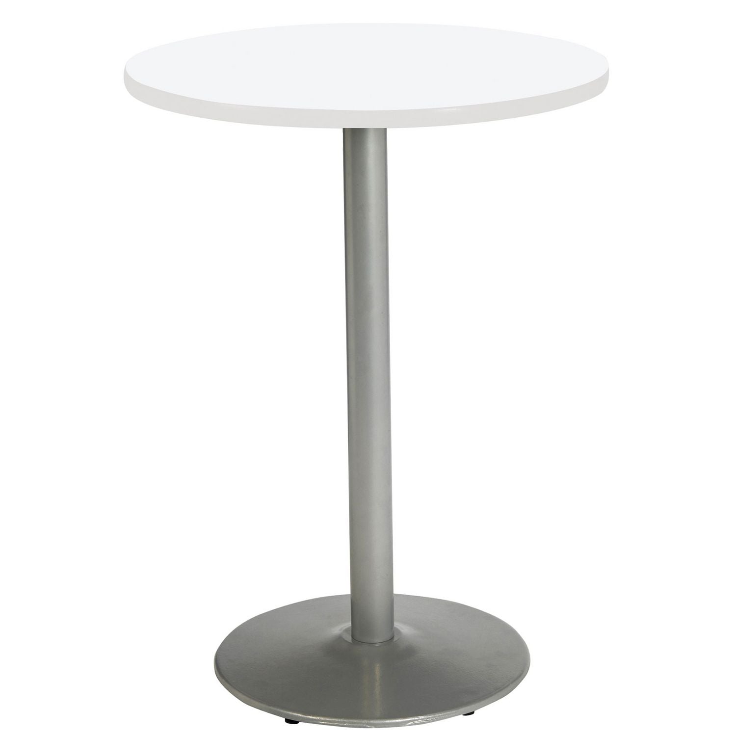 Pedestal Bistro Table with Four Lime Green Kool Series Barstools, Round, 36" Dia x 41h, Designer White, Ships in 4-6 Bus Days