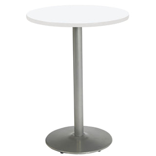Pedestal Bistro Table with Four Lime Green Kool Series Barstools, Round, 36" Dia x 41h, Designer White, Ships in 4-6 Bus Days