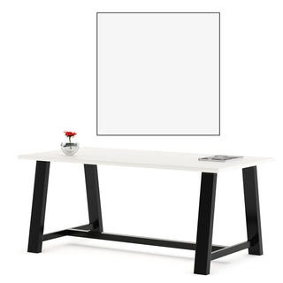 Midtown Dining Table with Four Light Gray Kool Series Chairs, 36 x 72 x 30, Designer White, Ships in 4-6 Business Days