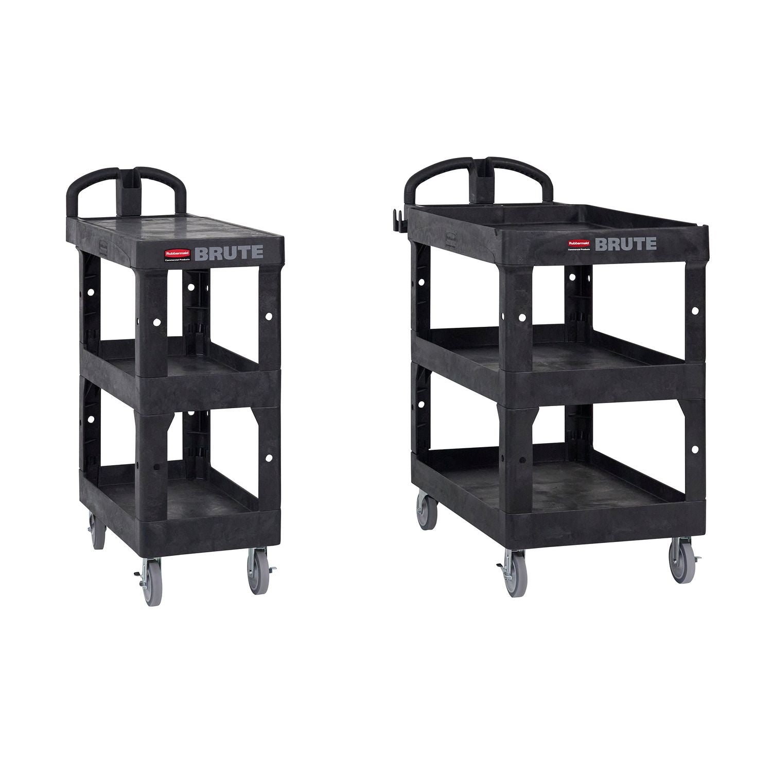 brute-3-shelf-heavy-duty-ergo-lipped-utility-cart-resin-3-shelves-600-lb-capacity-2524-x-44-x-47-black_rcp2196862 - 7