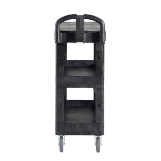BRUTE 3-Shelf Heavy-Duty Ergo Flat Utility Cart, Resin, 3 Shelves, 600 lb Capacity, 25.24" x 48.63" x 46.18", Black