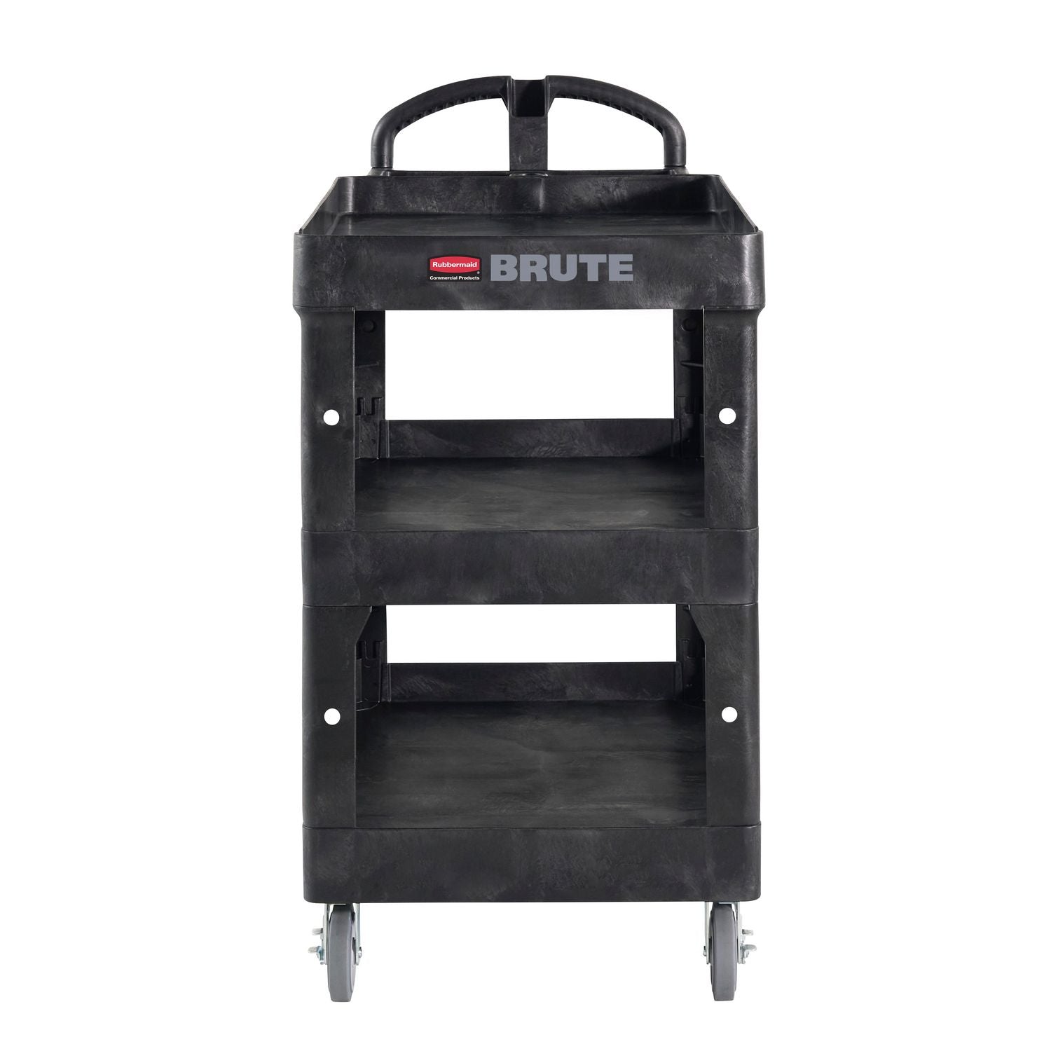 brute-3-shelf-heavy-duty-ergo-lipped-utility-cart-resin-3-shelves-600-lb-capacity-2524-x-44-x-47-black_rcp2196862 - 1