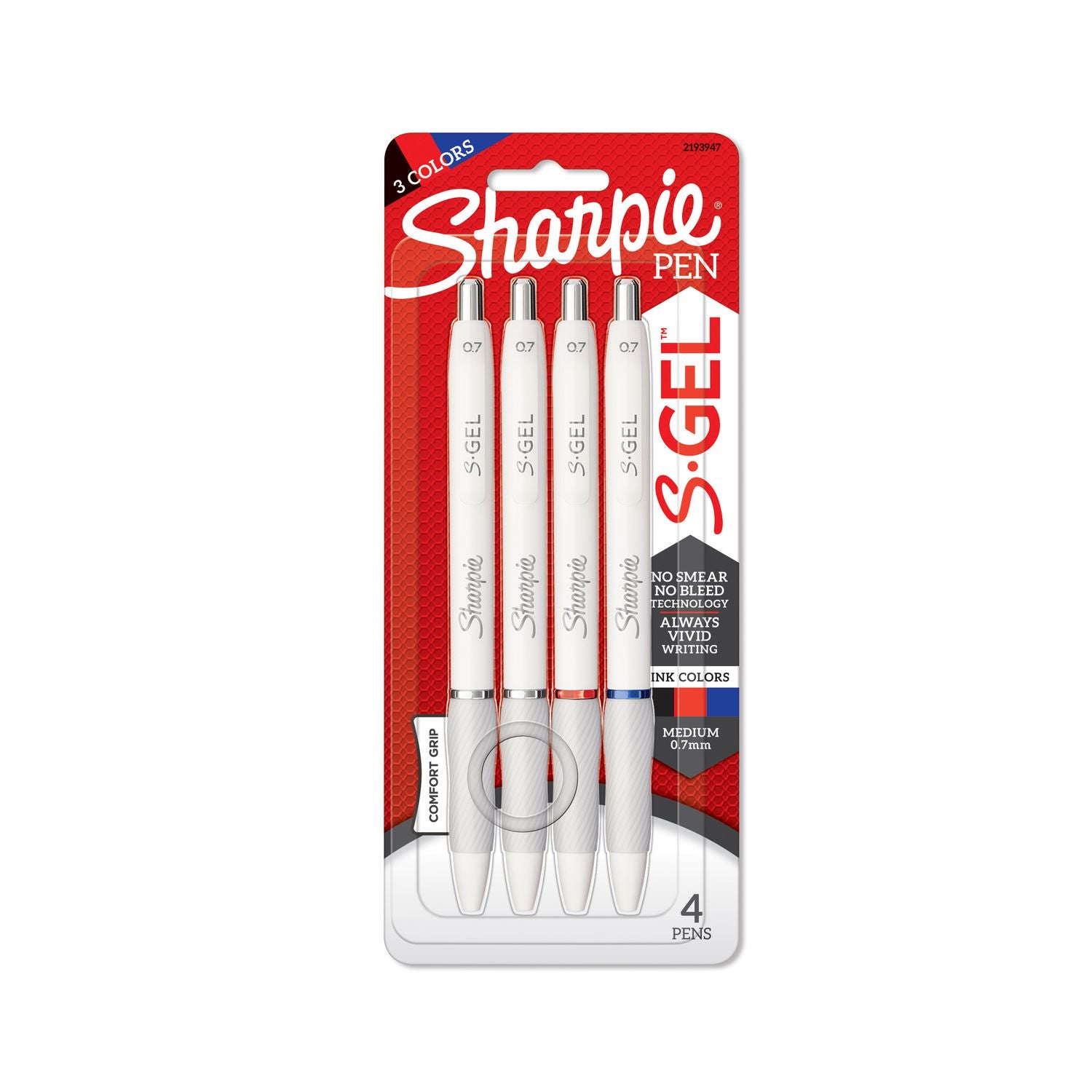 s-gel-fashion-barrel-pen-retractable-medium-07-mm-assorted-color-ink-white-barrel-4-pack_san2193947 - 1