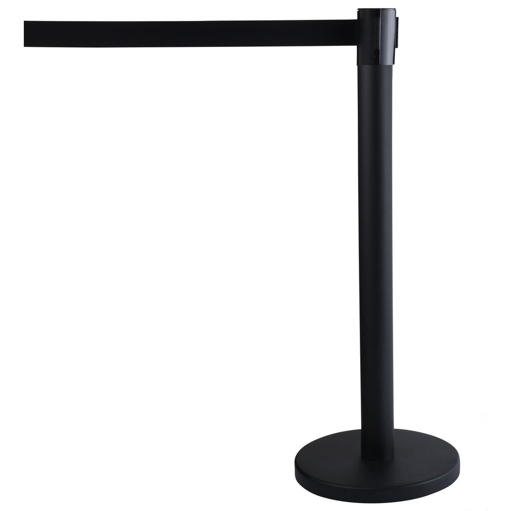 Economy Crowd Control, Assorted Materials, 14" x 35" x 9 ft 6", Black, 2/Carton