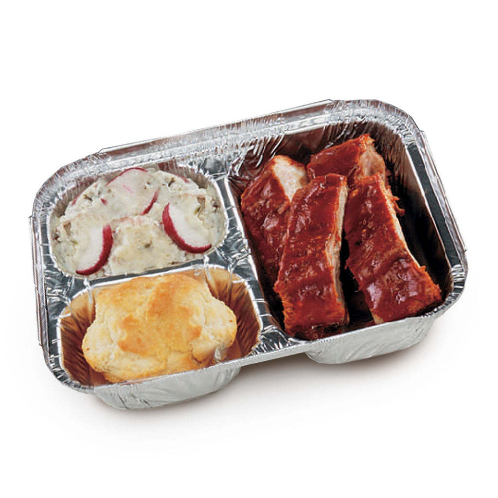 three-compartment-oblong-food-container-24-oz-638-x-147-x-8-silver-aluminum-500-carton_hfa204500 - 3