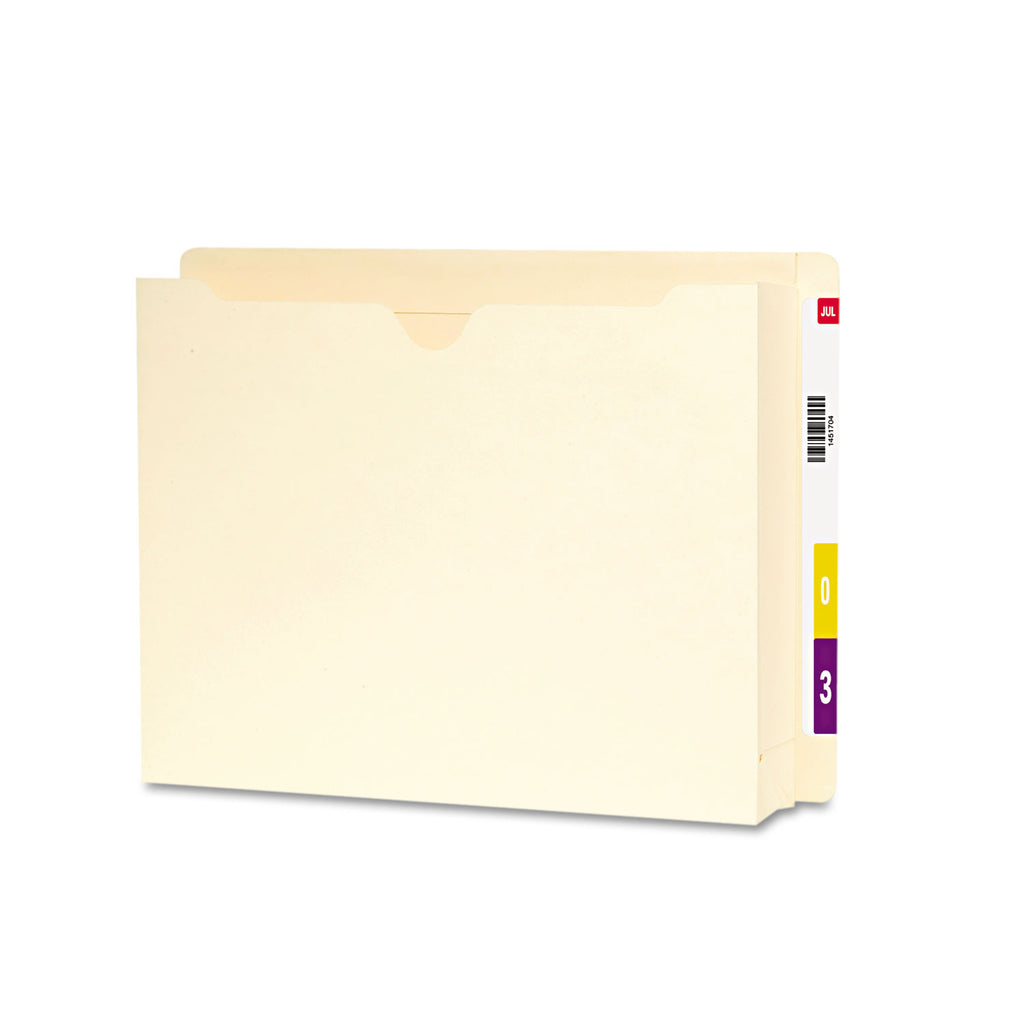Heavyweight End Tab File Jacket with 2" Expansion, Straight Tab, Letter Size, Manila, 25/Box - 