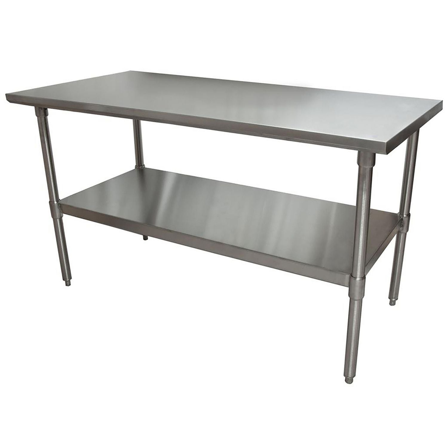 Stainless Steel Flat Top Work Tables, 60w x 30d x 36h, Silver, 2/Pallet, Ships in 4-6 Business Days