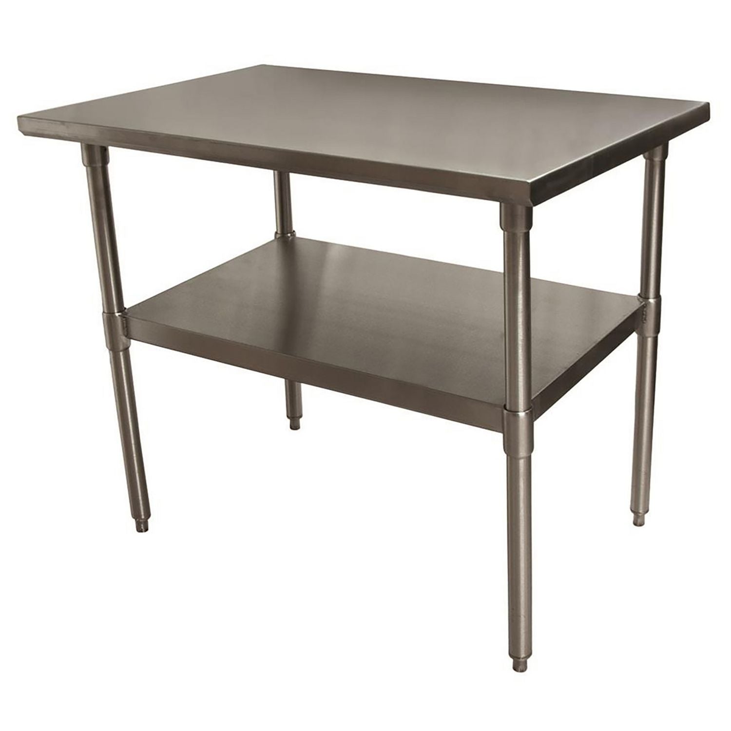 Stainless Steel Flat Top Work Tables, 48w x 30d x 36h, Silver, 2/Pallet, Ships in 4-6 Business Days