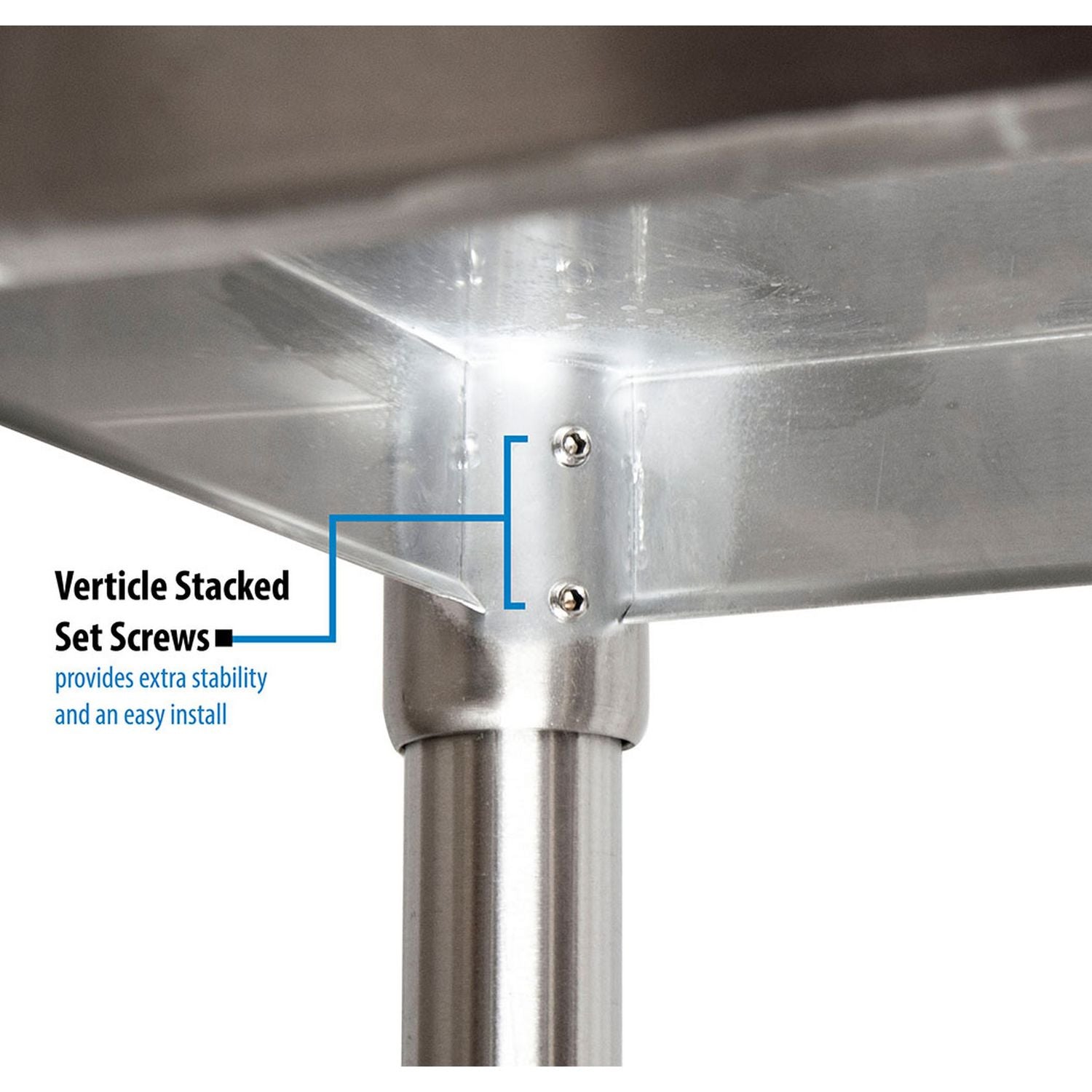 Stainless Steel 5" Riser Top Tables, 60w x 30d x 39.75h, Silver, 2/Pallet, Ships in 4-6 Business Days