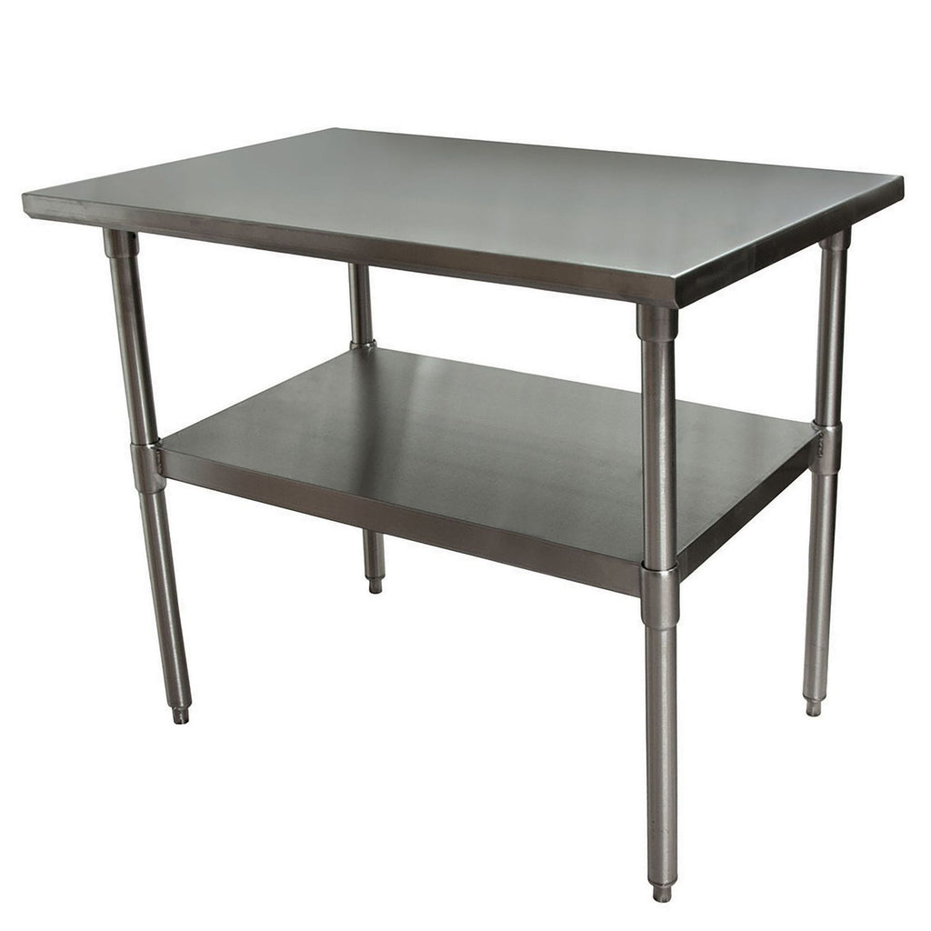 Stainless Steel Flat Top Work Tables, 48w x 24d x 36h, Silver, 2/Pallet, Ships in 4-6 Business Days