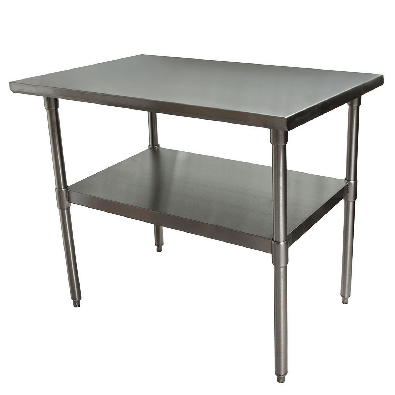 Stainless Steel Flat Top Work Tables, 48w x 24d x 36h, Silver, 2/Pallet, Ships in 4-6 Business Days