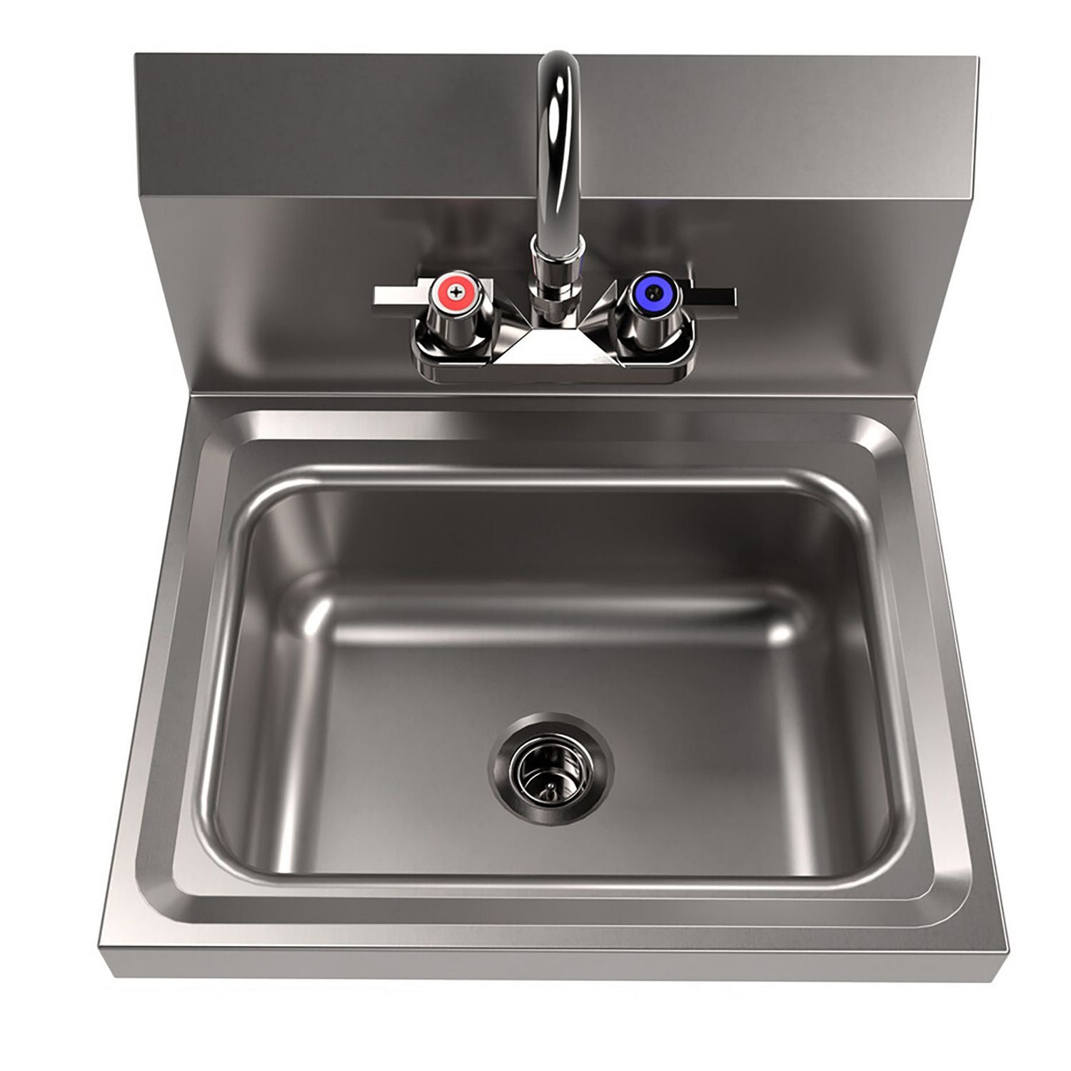 Stainless Steel Hand Sink with Faucet, 14" l x 10" w x 5" d, Ships in 4-6 Business Days