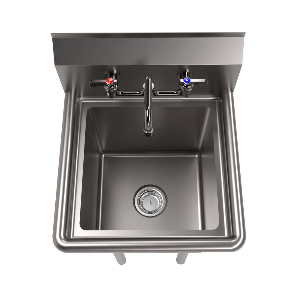 Stainless Steel Sink and Faucet Bundle, Sink/Faucet/Faucet Mounting Kit/Drain, 15" L x 15" W x 14" D, Ships in 4-6 Bus Days