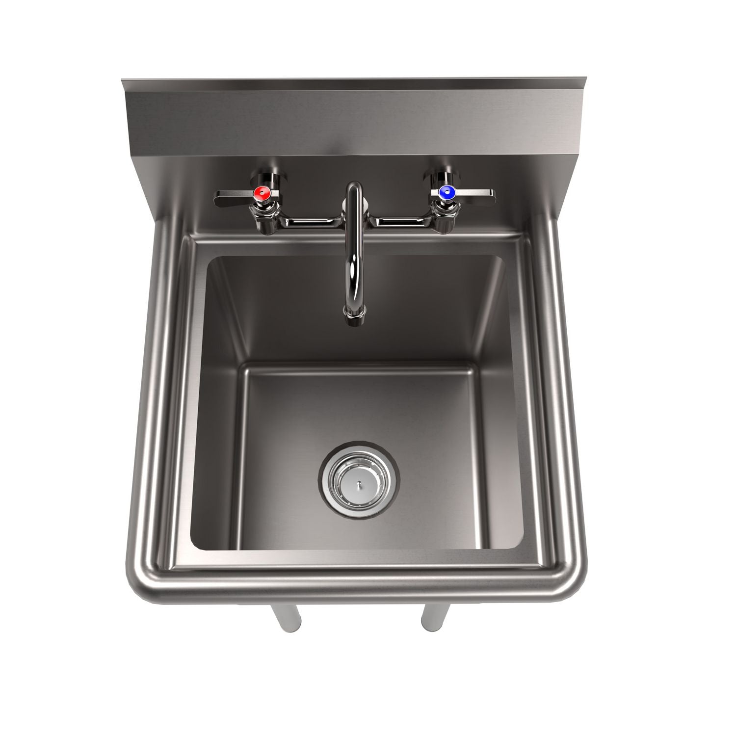 Stainless Steel Sink and Faucet Bundle, Sink/Faucet/Faucet Mounting Kit/Drain, 15" L x 15" W x 14" D, Ships in 4-6 Bus Days