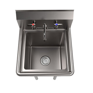 Stainless Steel Sink and Faucet Bundle, Sink/Faucet/Faucet Mounting Kit/Drain, 15" L x 15" W x 14" D, Ships in 4-6 Bus Days