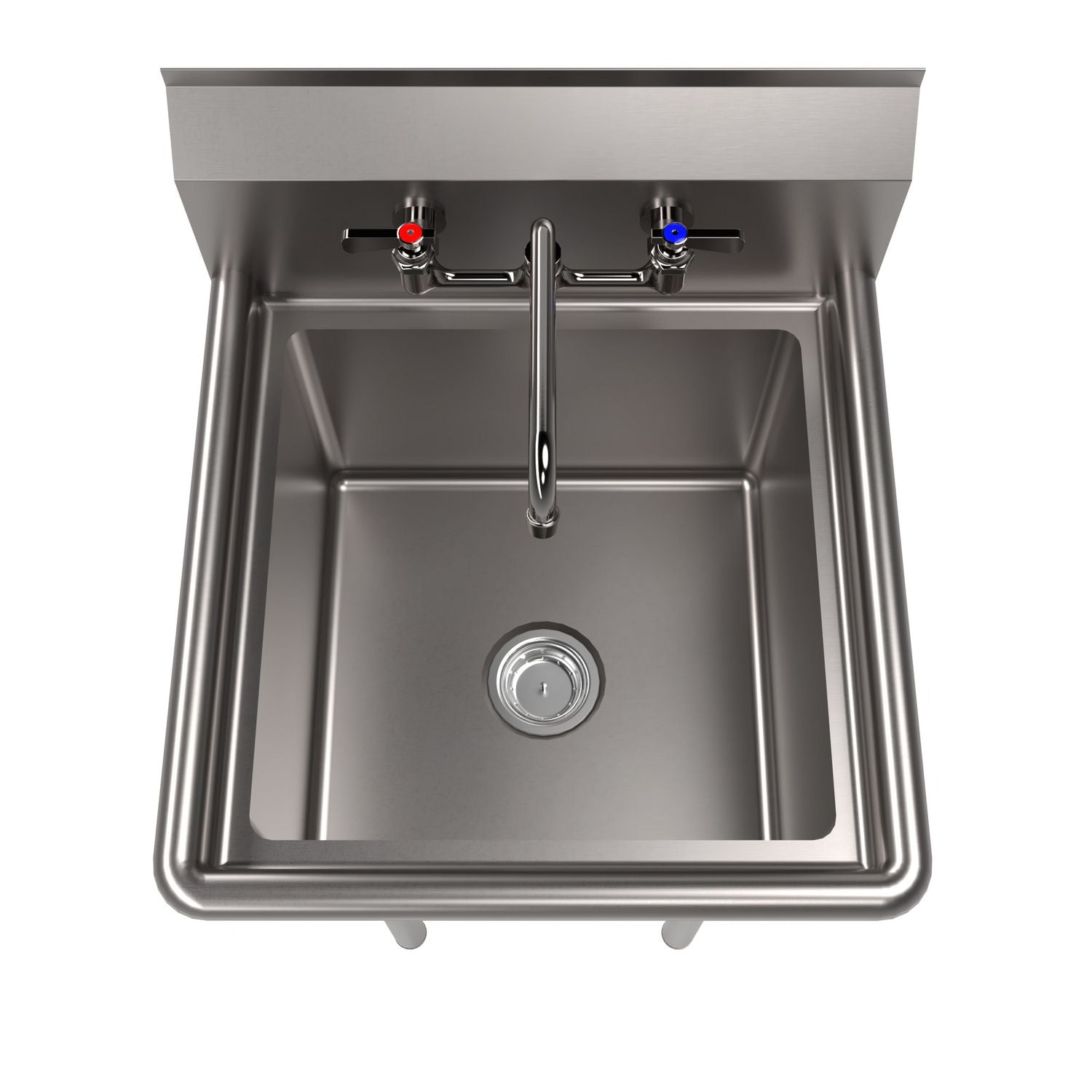 Stainless Steel Sink and Faucet Bundle, Sink/Faucet/Faucet Mounting Kit/Drain,18" L x 18" W x 14" D, Ships in 4-6 Bus Days