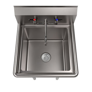 Stainless Steel Sink and Faucet Bundle, Sink/Faucet/Faucet Mounting Kit/Drain,18" L x 18" W x 14" D, Ships in 4-6 Bus Days
