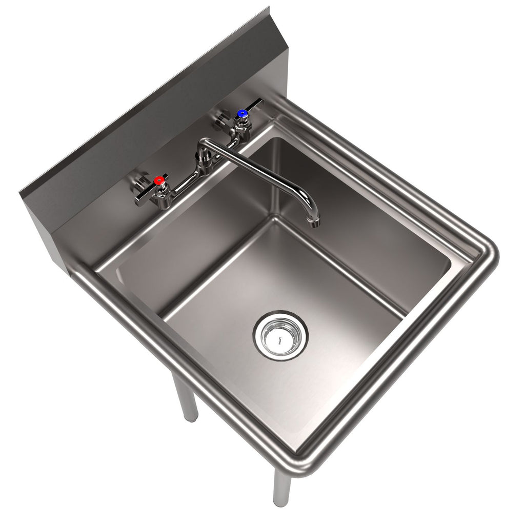 Stainless Steel Sink and Faucet Bundle, Sink/Faucet/Faucet Mounting Kit/Drain,18" L x 18" W x 14" D, Ships in 4-6 Bus Days