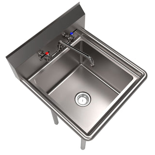 Stainless Steel Sink and Faucet Bundle, Sink/Faucet/Faucet Mounting Kit/Drain,18" L x 18" W x 14" D, Ships in 4-6 Bus Days