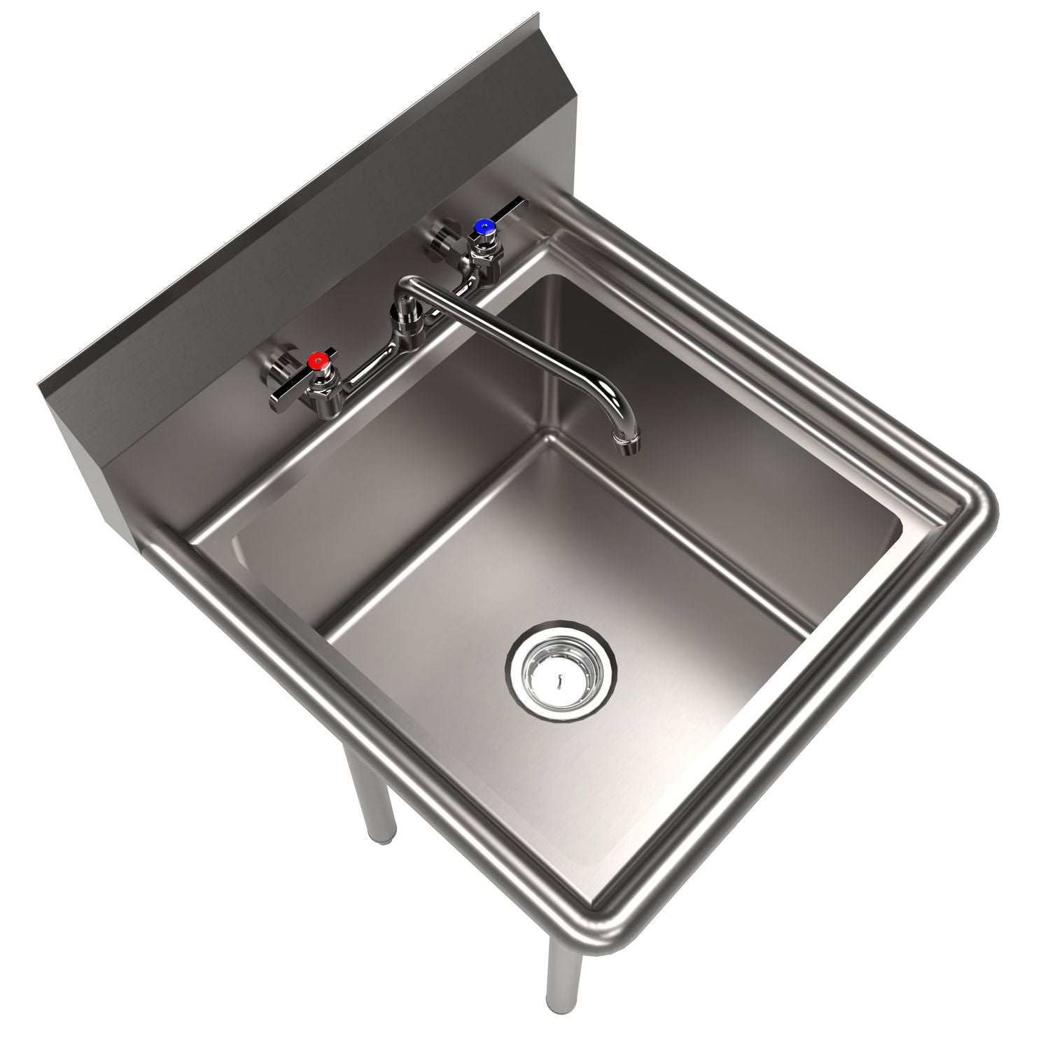 Stainless Steel Sink and Faucet Bundle, Sink/Faucet/Faucet Mounting Kit/Drain,18" L x 18" W x 14" D, Ships in 4-6 Bus Days