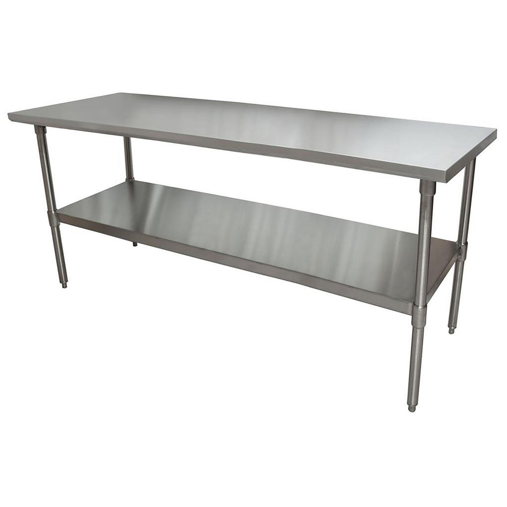 Stainless Steel Flat Top Work Tables, 72w x 30d x 36h, Silver, 2/Pallet, Ships in 4-6 Business Days
