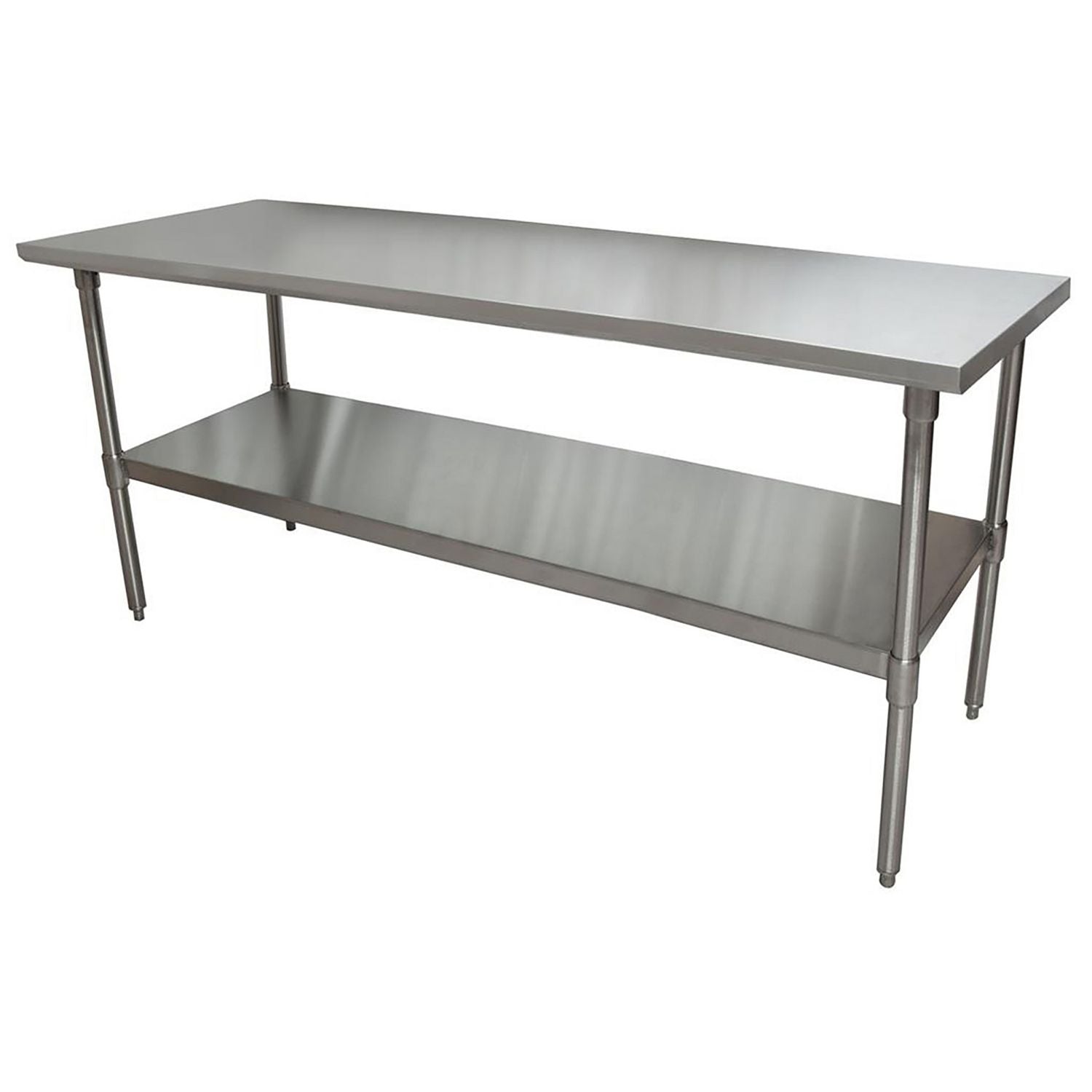 Stainless Steel Flat Top Work Tables, 72w x 30d x 36h, Silver, 2/Pallet, Ships in 4-6 Business Days