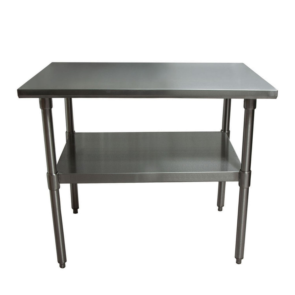 Stainless Steel Flat Top Work Tables, 48w x 24d x 36h, Silver, 2/Pallet, Ships in 4-6 Business Days
