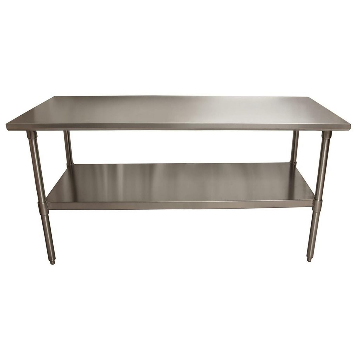 Stainless Steel Flat Top Work Tables, 72w x 30d x 36h, Silver, 2/Pallet, Ships in 4-6 Business Days