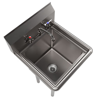 Stainless Steel Sink and Faucet Bundle, Sink/Faucet/Faucet Mounting Kit/Drain, 15" L x 15" W x 14" D, Ships in 4-6 Bus Days