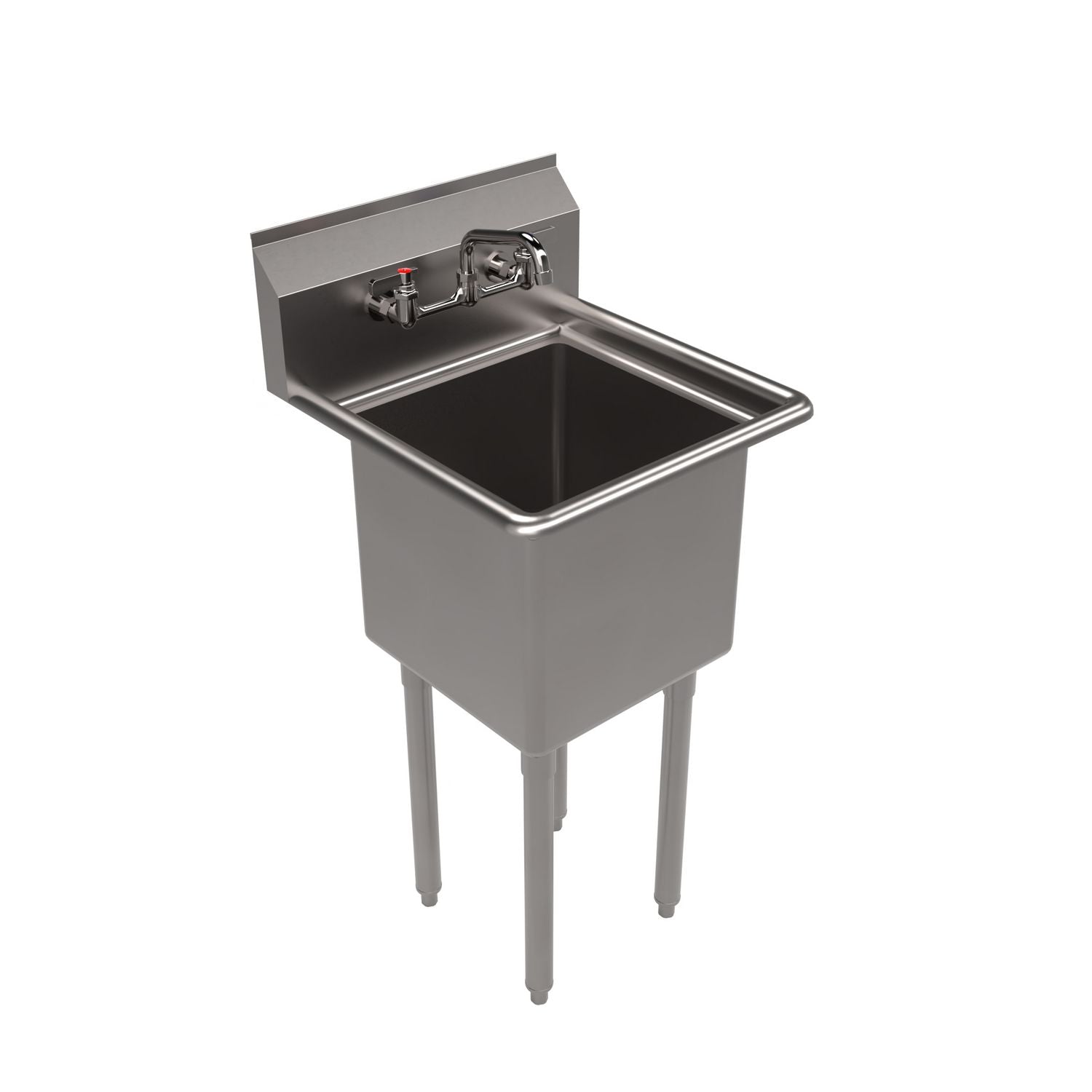 Stainless Steel Sink and Faucet Bundle, Sink/Faucet/Faucet Mounting Kit/Drain, 15" L x 15" W x 14" D, Ships in 4-6 Bus Days