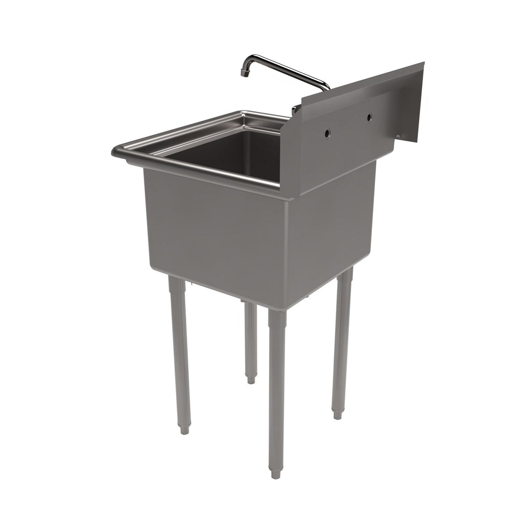 Stainless Steel Sink and Faucet Bundle, Sink/Faucet/Faucet Mounting Kit/Drain,18" L x 18" W x 14" D, Ships in 4-6 Bus Days