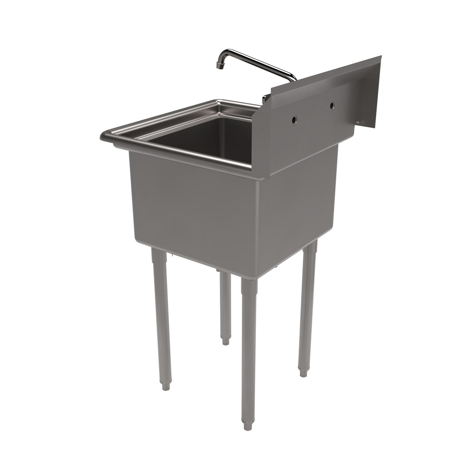Stainless Steel Sink and Faucet Bundle, Sink/Faucet/Faucet Mounting Kit/Drain,18" L x 18" W x 14" D, Ships in 4-6 Bus Days