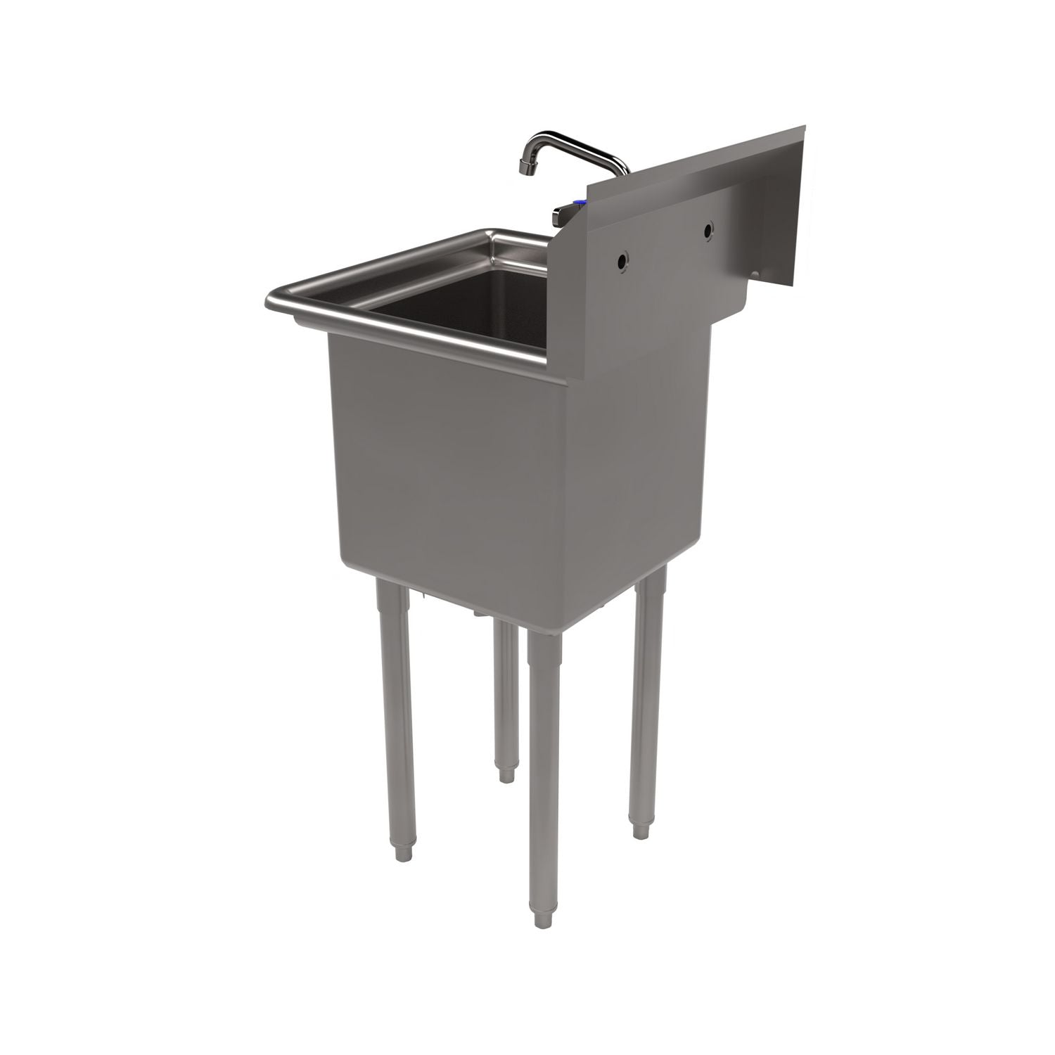 Stainless Steel Sink and Faucet Bundle, Sink/Faucet/Faucet Mounting Kit/Drain, 15" L x 15" W x 14" D, Ships in 4-6 Bus Days