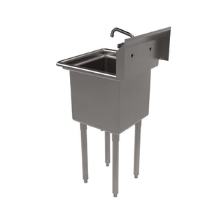 Stainless Steel Sink and Faucet Bundle, Sink/Faucet/Faucet Mounting Kit/Drain, 15" L x 15" W x 14" D, Ships in 4-6 Bus Days