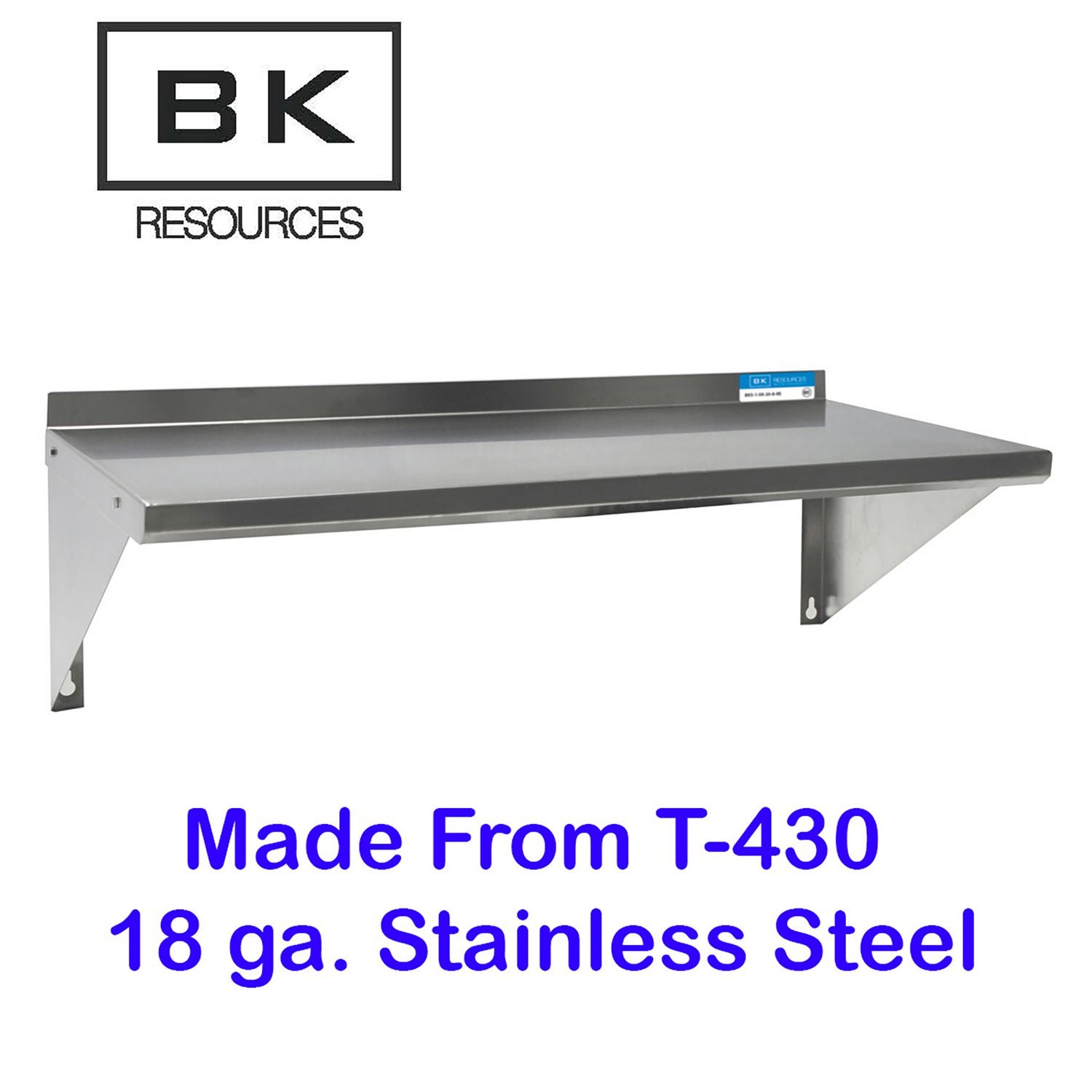 Stainless Steel Economy Overshelf, 24w x 12d x 8h, Stainless Steel, Silver, 2/Pallet, Ships in 4-6 Business Days