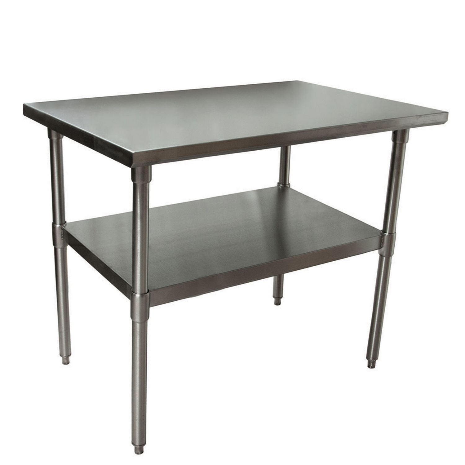 Stainless Steel Flat Top Work Tables, 48w x 24d x 36h, Silver, 2/Pallet, Ships in 4-6 Business Days - 1