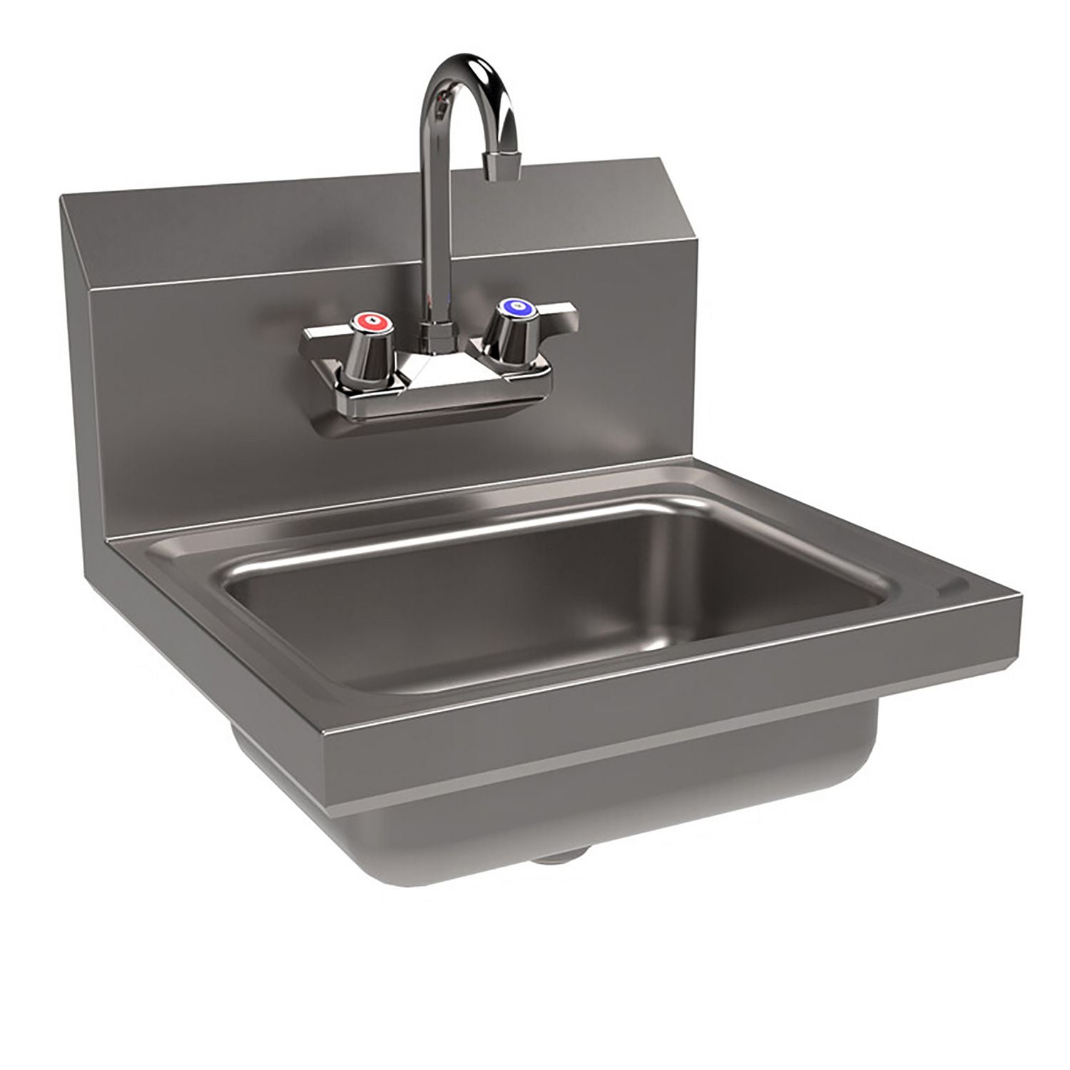 Stainless Steel Hand Sink with Faucet, 14" l x 10" w x 5" d, Ships in 4-6 Business Days