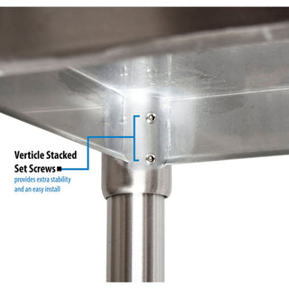 Stainless Steel Flat Top Work Tables, 96w x 30d x 36h, Silver, 2/Pallet, Ships in 4-6 Business Days