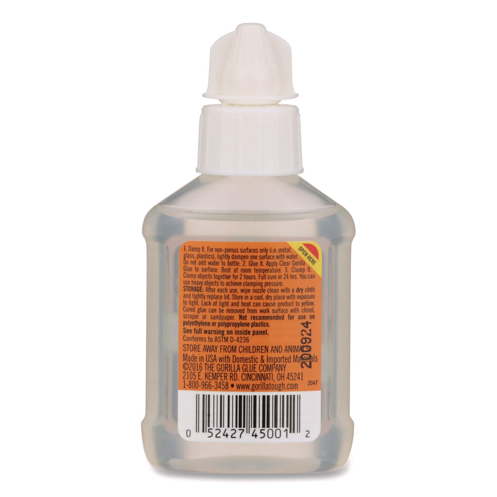 Clear Gorilla Glue, 1.75 oz, Dries Clear