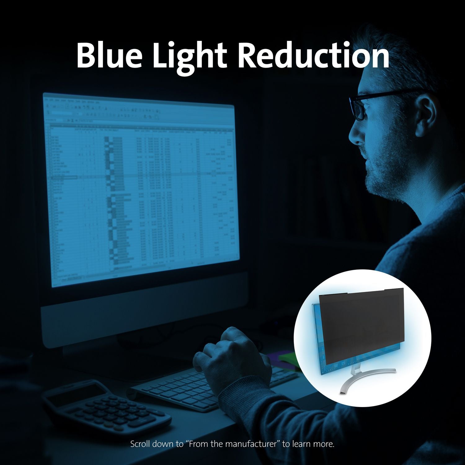Magnetic Monitor Privacy Screen for 27" Widescreen Flat Panel Monitors, 16:9 Aspect Ratio
