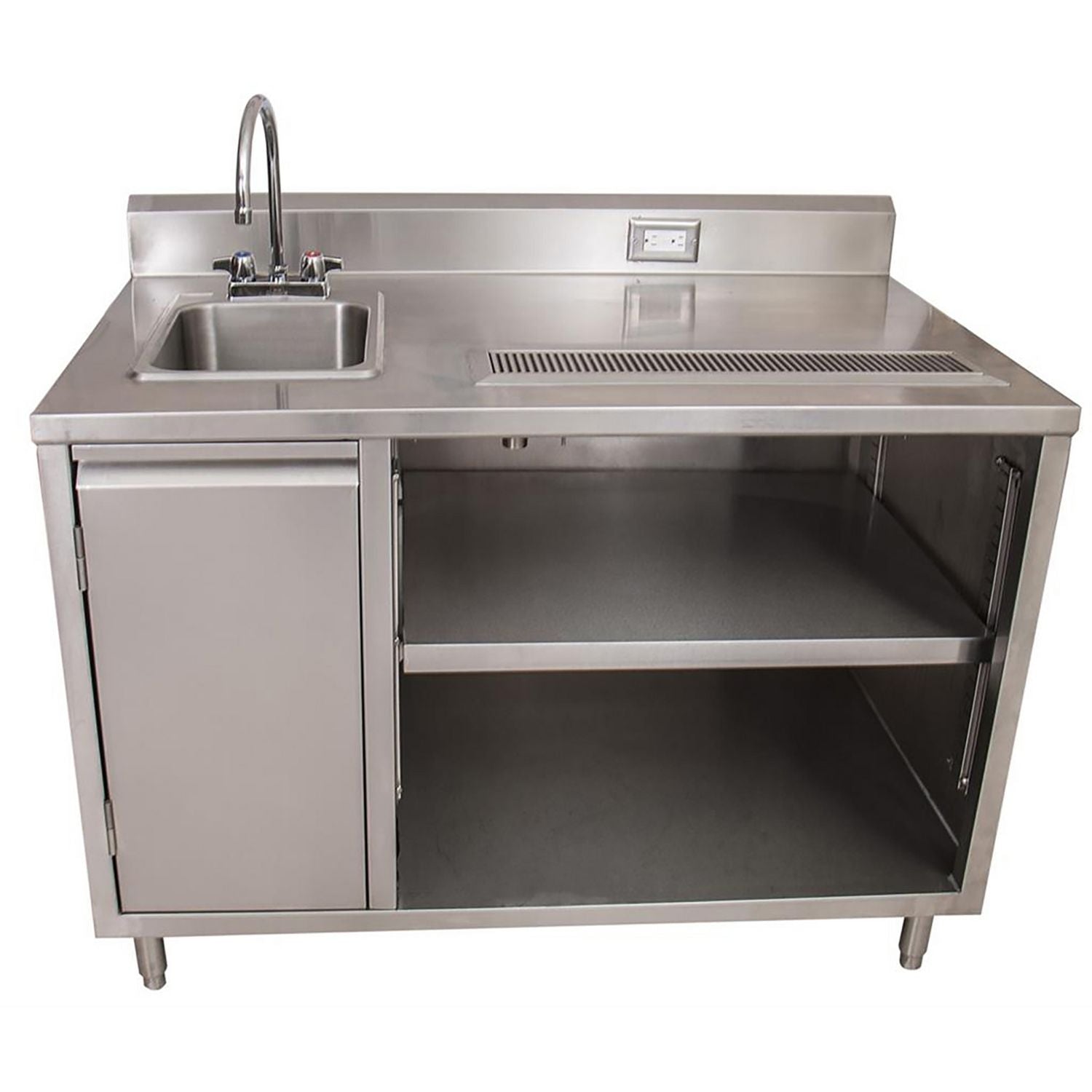 stainless-steel-beverage-table-with-left-sink-rectangular-30-x-60-x-415-silver-top-base-ships-in-4-6-business-days_bkebevt3060l - 1