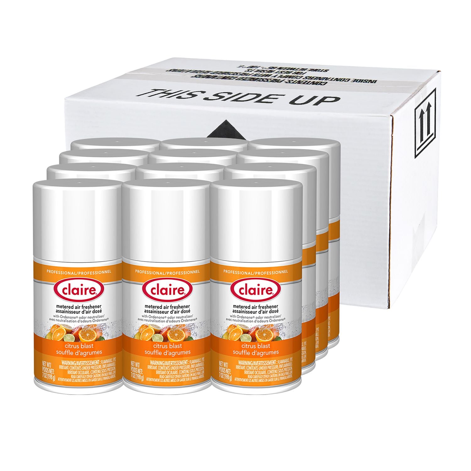 Claire Citrus Blast Metered Aerosol - Aerosol - 330 Sq. ft. - 10 fl oz (0.3 quart) - Citrus Blast - 30 Day - 12 / Pack