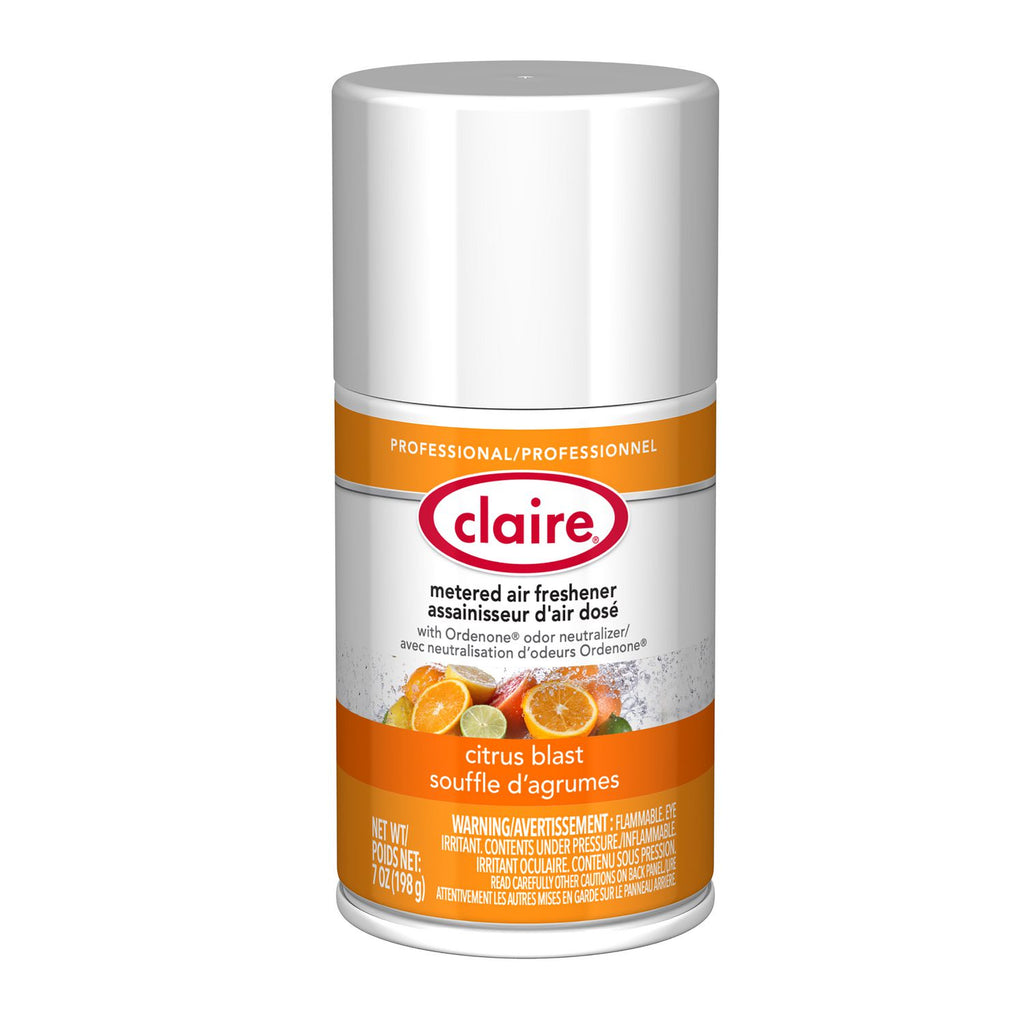 Claire Citrus Blast Metered Aerosol - Aerosol - 330 Sq. ft. - 10 fl oz (0.3 quart) - Citrus Blast - 30 Day - 12 / Pack