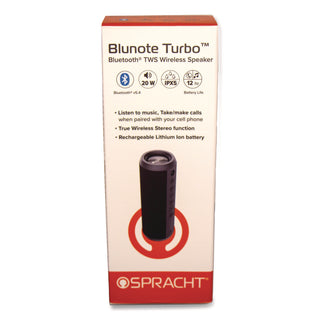 Blunote Turbo Wireless Speaker, Bluetooth, Black