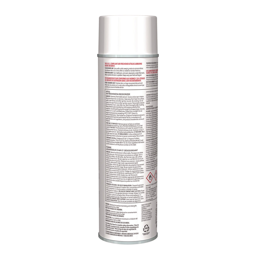 Claire Apple Air Freshener & Deodorizer - Aerosol - 20 fl oz (0.6 quart) - Dutch Apple - 12 / Pack - Ozone-safe, Chemical-free, Residue-free, Non-staining, Odor Neutralizer